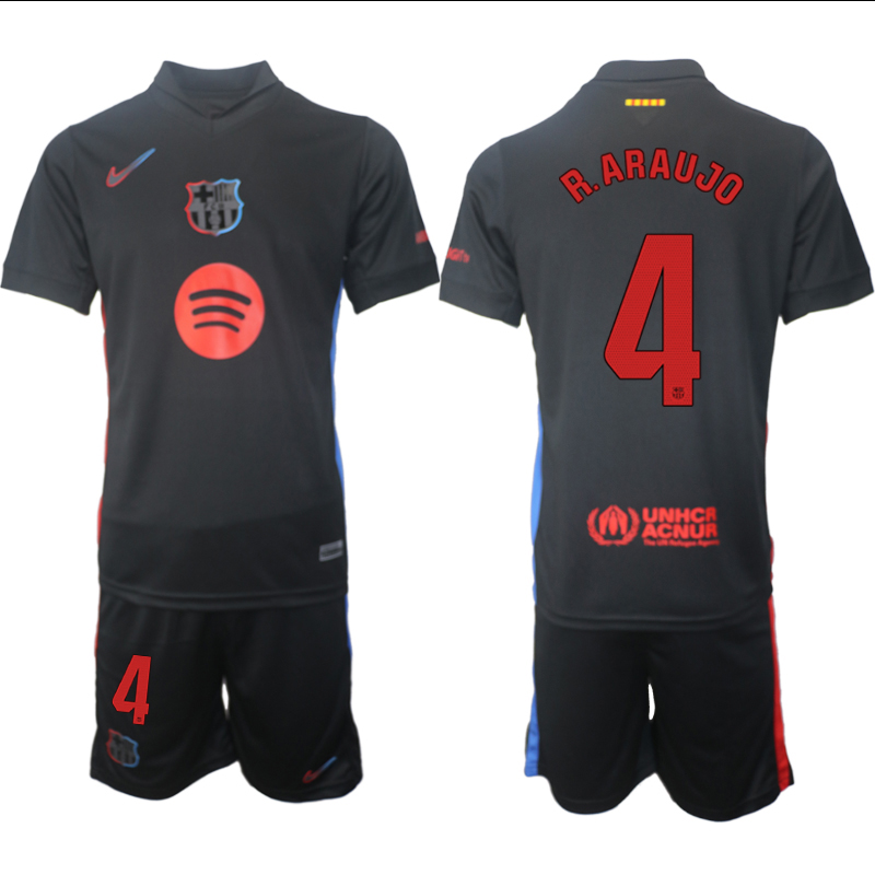 Men 2024-2025 Club Barcelona away Black #4 Soccer Jersey->barcelona jersey->Soccer Club Jersey